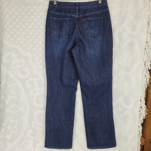 Coldwater Creek classic fit straight leg dark denim stretch jean 5 pocket 4P - Picture 2 of 10